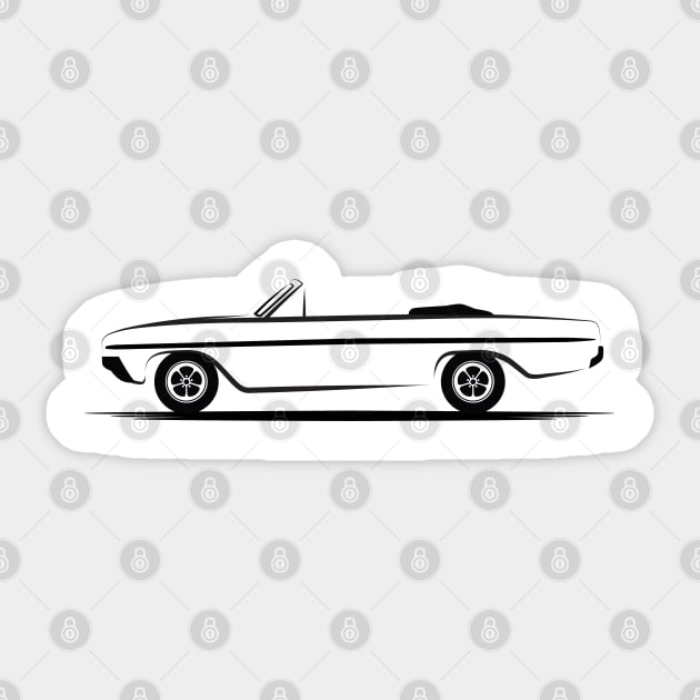 1964 Buick Skylark Convertible Black Sticker by PauHanaDesign